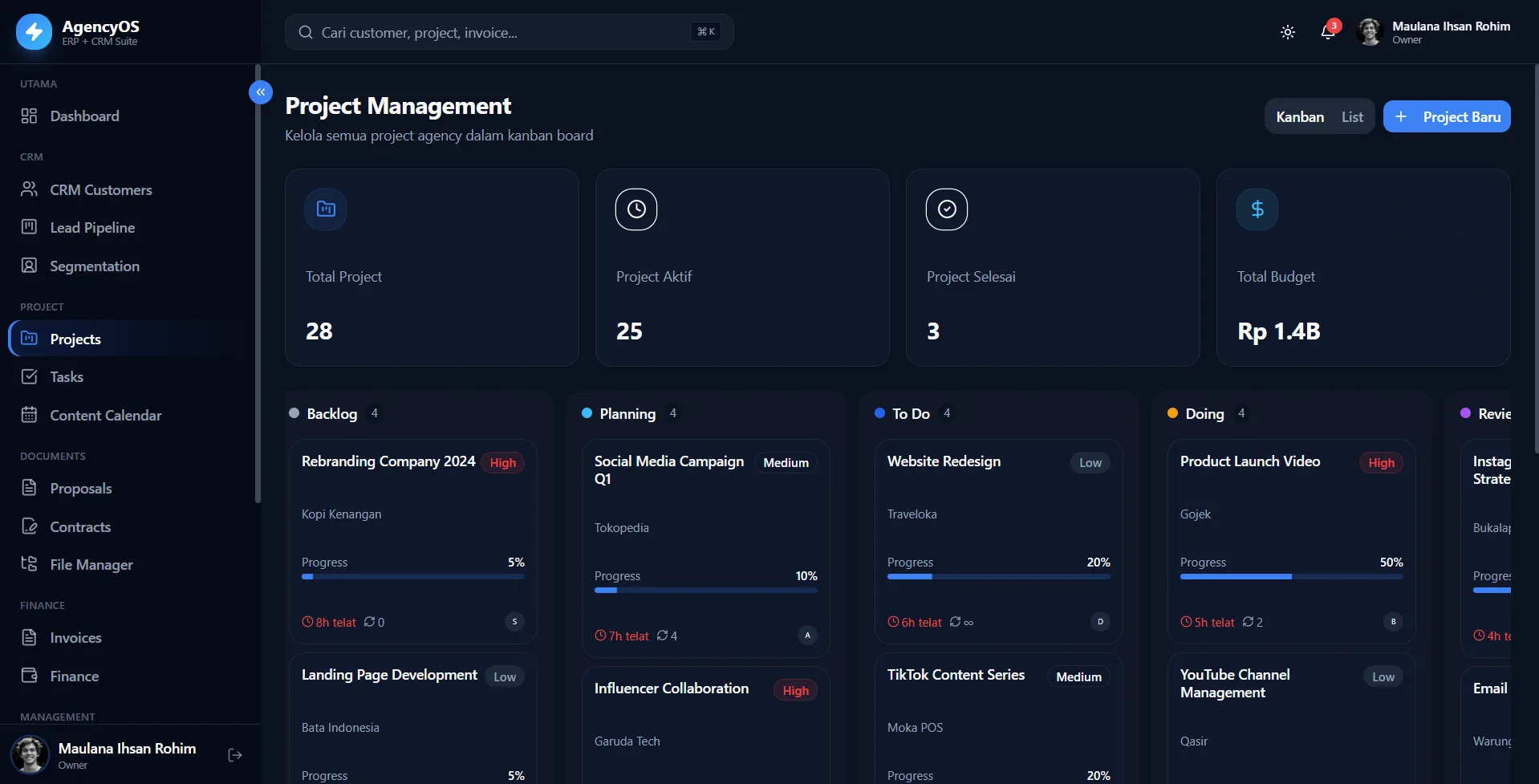 AgencyOS — ERP & CRM untuk Digital Agency